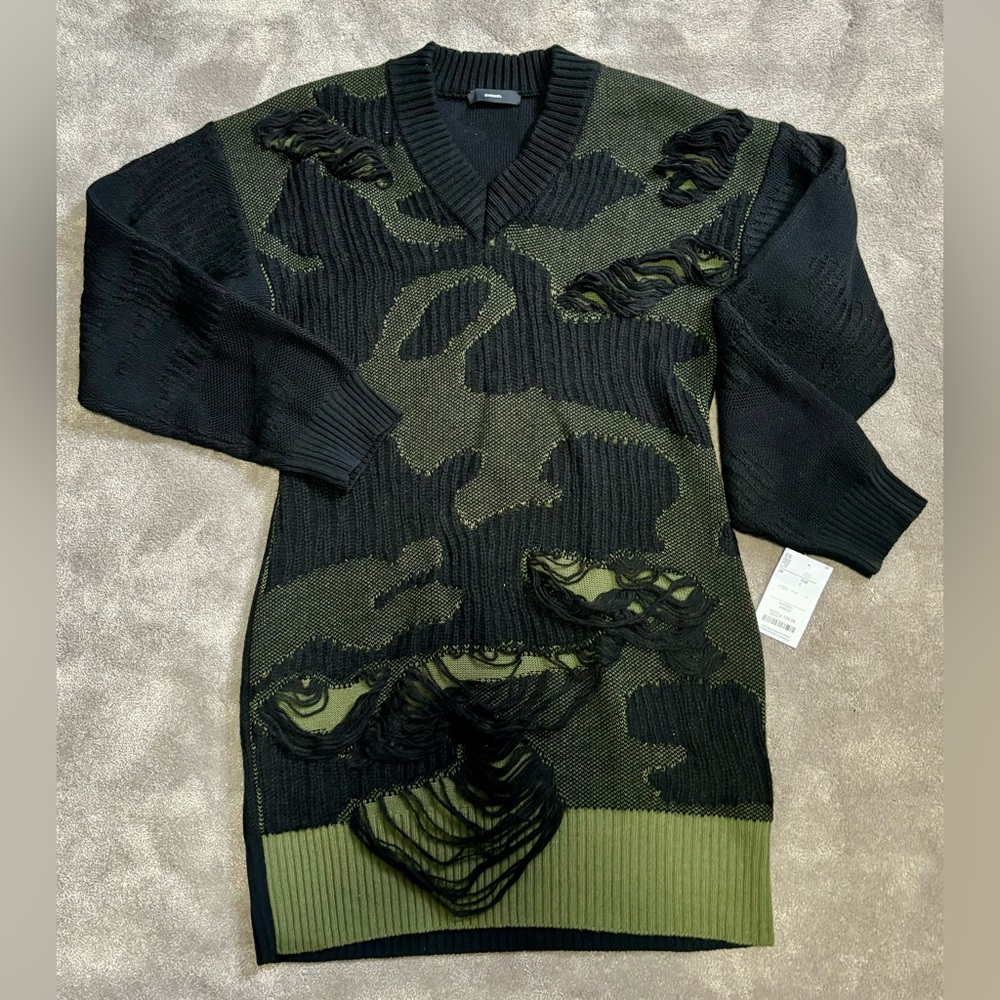 Diesel Distressed Sweater Dress Size S